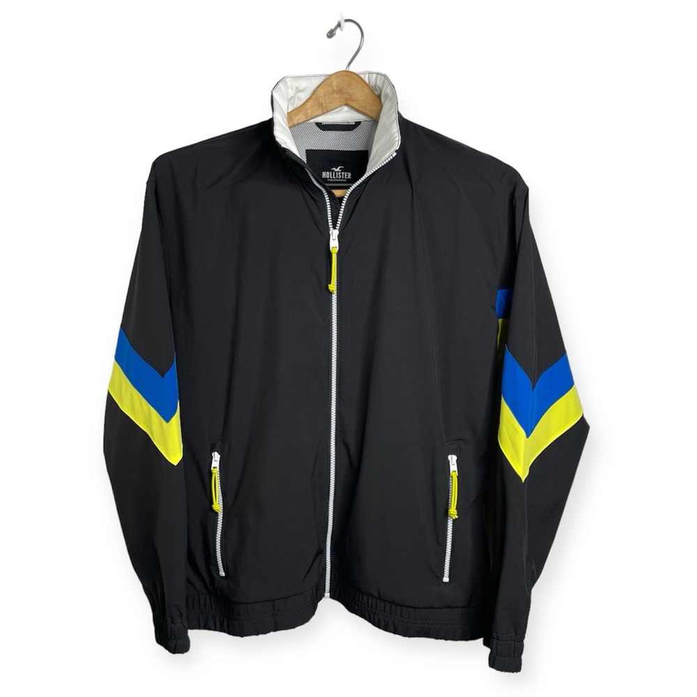HOLLISTER Epic Flex Men's Black Full Zip Windbreaker Jacket Gorpcore Size M NWT